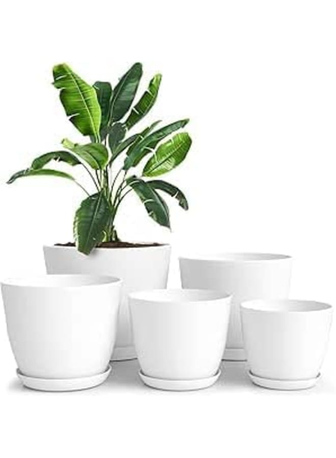 Decorative Plastic Plant Pot for Indoor Plants, Flowers, Cactus, Succulents, Houseplants, 1 Pack, Off White Meridian, 30cm - Image 4