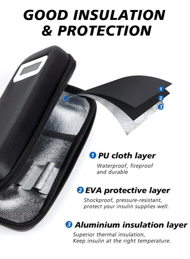 HAVEN Insulin Cooler Travel Case with Temperature Display, Small Fridge Cooler Medicine Cooler Travel Case with 2 Ice Pack for Trip and Daily - Image 4