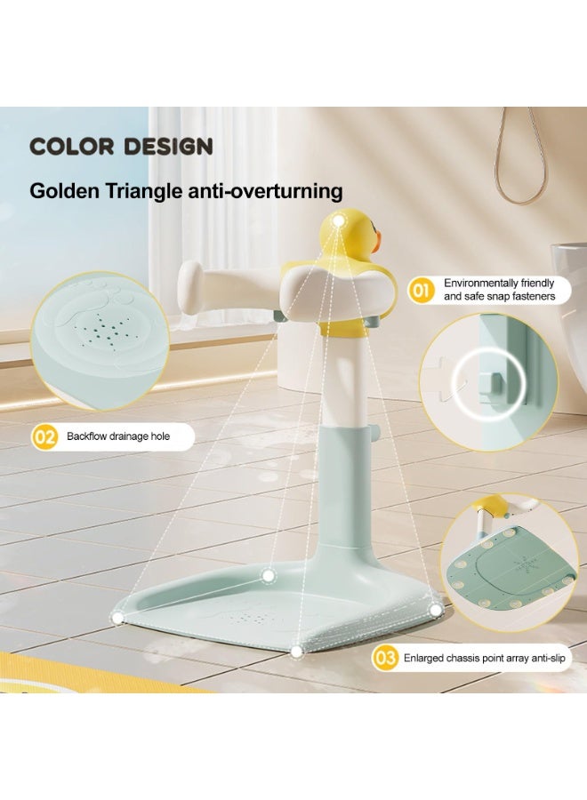 والالا حوض استحمام للأطفال مع حامل دش، حامل استحمام للأطفال قابل للتعديل ومضاد للانزلاق، حامل استحمام محمول مضاد للانقلاب للأطفال من عمر 8 إلى 36 شهرًا - Image 4