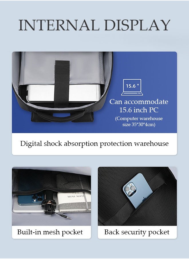 Generic - Slim Backpack for Men, 15.6 Inch Laptop Backpack, 3 in 1 Waterproof High Tech Backpack with Removable Buckle , Business Backpack Ideal for Working, Daily Life - Image 1