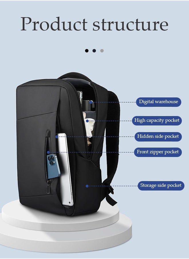 Generic - Slim Backpack for Men, 15.6 Inch Laptop Backpack, 3 in 1 Waterproof High Tech Backpack with Removable Buckle , Business Backpack Ideal for Working, Daily Life - Image 1