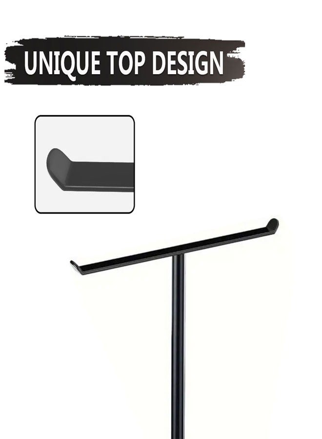 HAWAWA Hand Towel Holder Stand, T-Shape Stainless Steel Free-Standing Rack for Bathroom & Kitchen Countertops,  Non-Slip Bottom, Matte Black, 1 Pack - Image 3