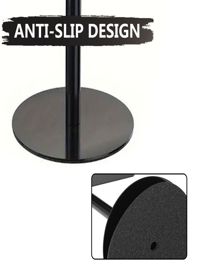 HAWAWA Hand Towel Holder Stand, T-Shape Stainless Steel Free-Standing Rack for Bathroom & Kitchen Countertops,  Non-Slip Bottom, Matte Black, 1 Pack - Image 4
