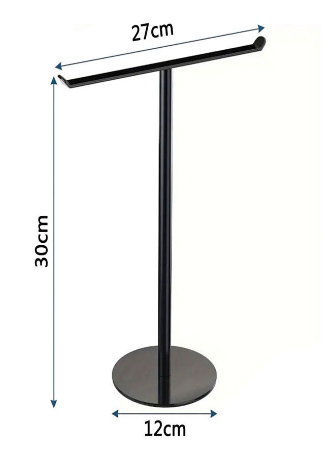 HAWAWA Hand Towel Holder Stand, T-Shape Stainless Steel Free-Standing Rack for Bathroom & Kitchen Countertops,  Non-Slip Bottom, Matte Black, 1 Pack - Image 2