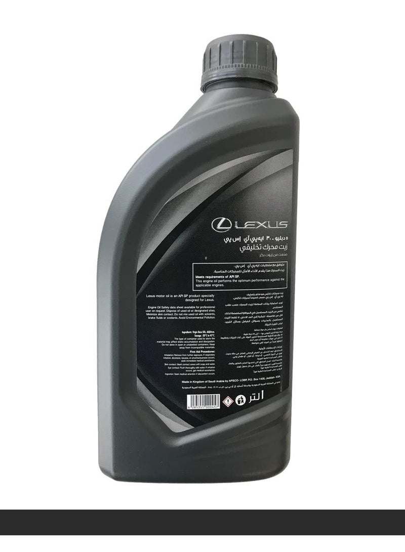Lexus 5W-30 Fully Synthetic Motor Oil - API SP Superior Performance & Long-Lasting Engine Protection (6 x 1 Liter Cans)