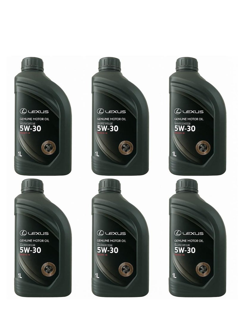 Lexus 5W-30 Fully Synthetic Motor Oil - API SP Superior Performance & Long-Lasting Engine Protection (6 x 1 Liter Cans)