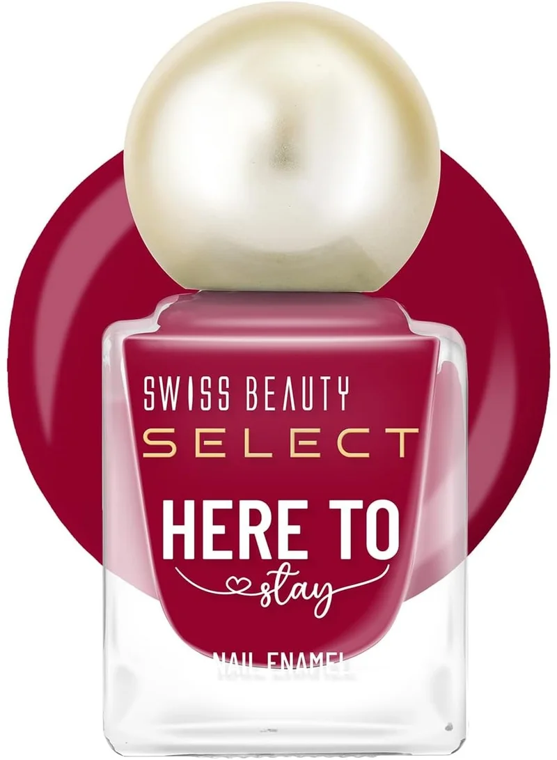 Swiss Beauty Swiss Beauty Select Here to Stay Nail Enamel with High gloss finish | Waterproof & Long-Lasting | Non - stain chip resistant | Shade- Edible Red, 12ml |