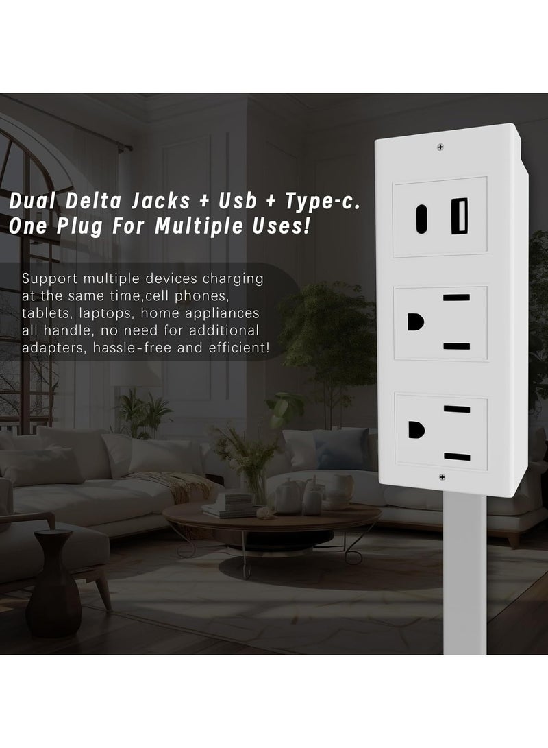 Electrical Outlet Extender. Access Hard-to-Reach Outlets! Features USB-A, USB-C, and 2 AC Outlets, Extends 22"-34", Rotates 180°. Use Behind Couches, Nightstands, Desks, and More. - Image 5
