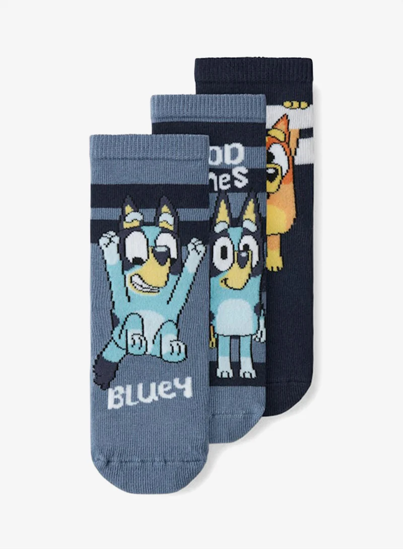 NAME IT Kids 3 Pack Bluey Ankle Socks