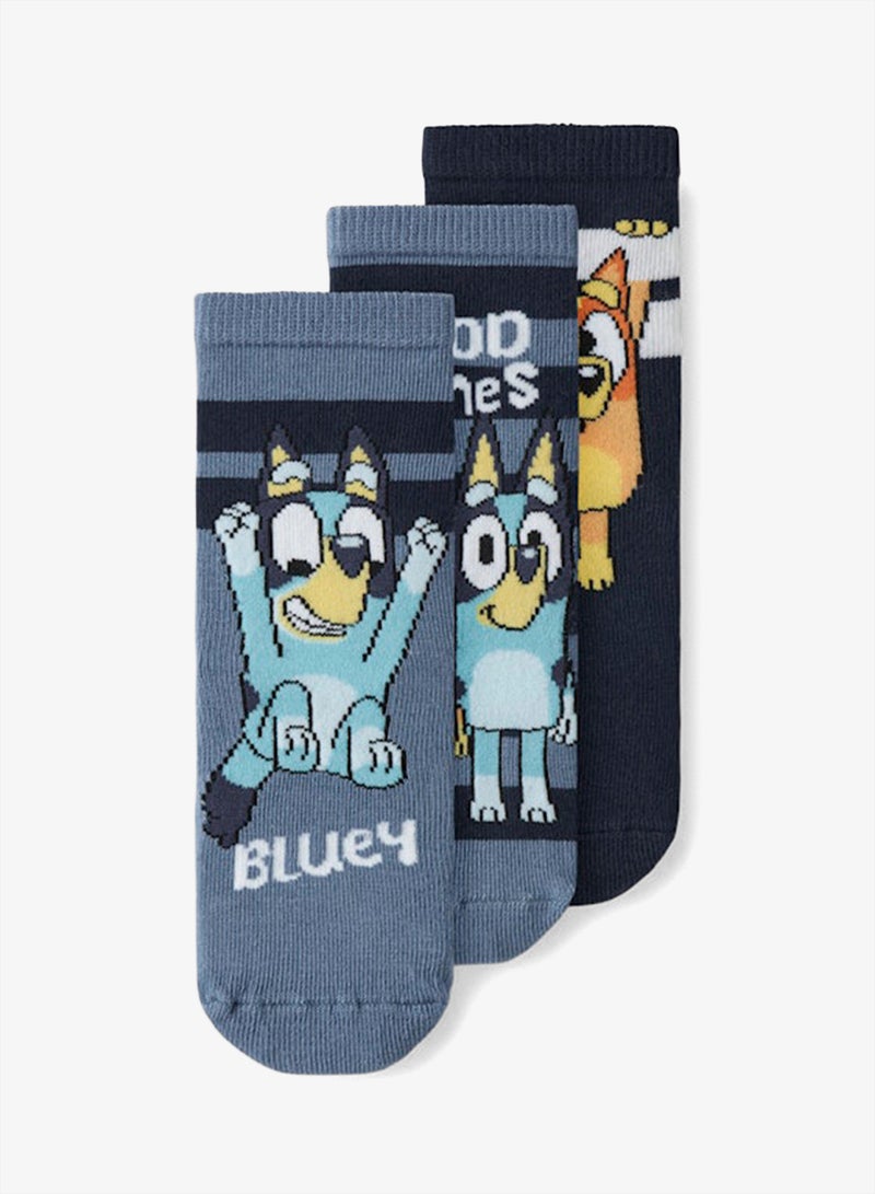 NAME IT Kids 3 Pack Bluey Ankle Socks - Image 2