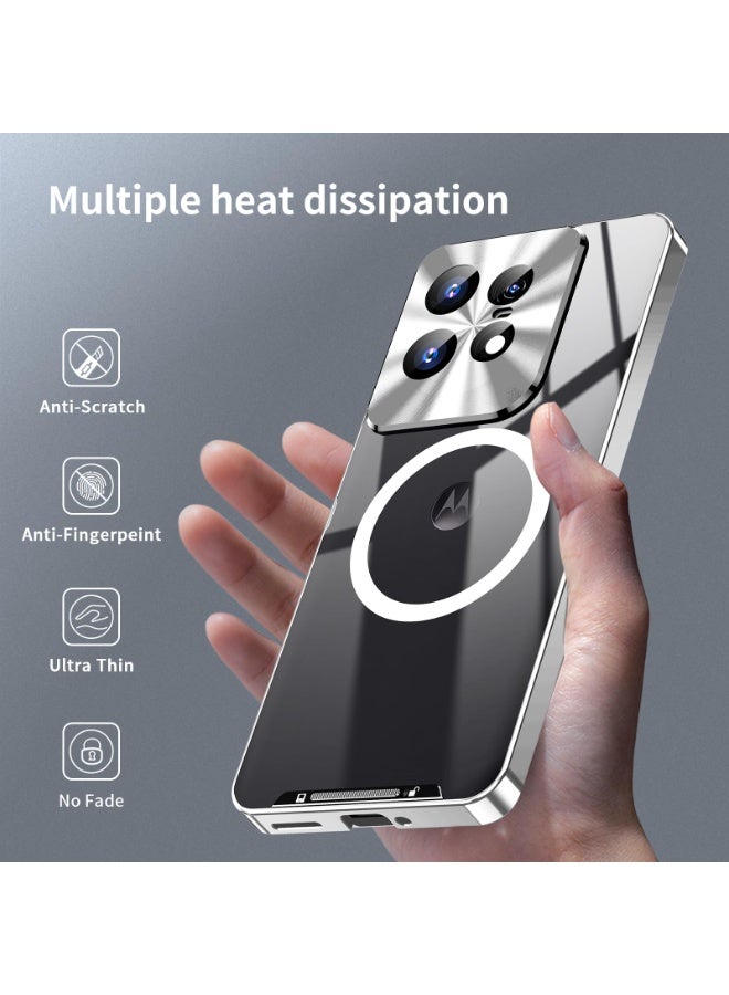 Shockproof Case Compatible with Motorola Edge 50 Pro 5G, Metal Frame Bumper Case + Matte PC Cover 【Scratch Resistant】 with Lens Protection Support Magnetic Wireless Charger - Image 2