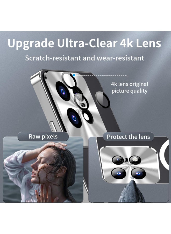 Shockproof Case Compatible with Motorola Edge 50 Pro 5G, Metal Frame Bumper Case + Matte PC Cover 【Scratch Resistant】 with Lens Protection Support Magnetic Wireless Charger - Image 4