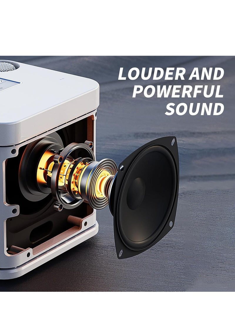 For Karaoke Machine For Adults & Kids Portable Bluetooth Karaoke Speaker With 2 Wireless Microphones PA Speaker System For Indoor Outdoor Party Family Party(White)  - Image 4