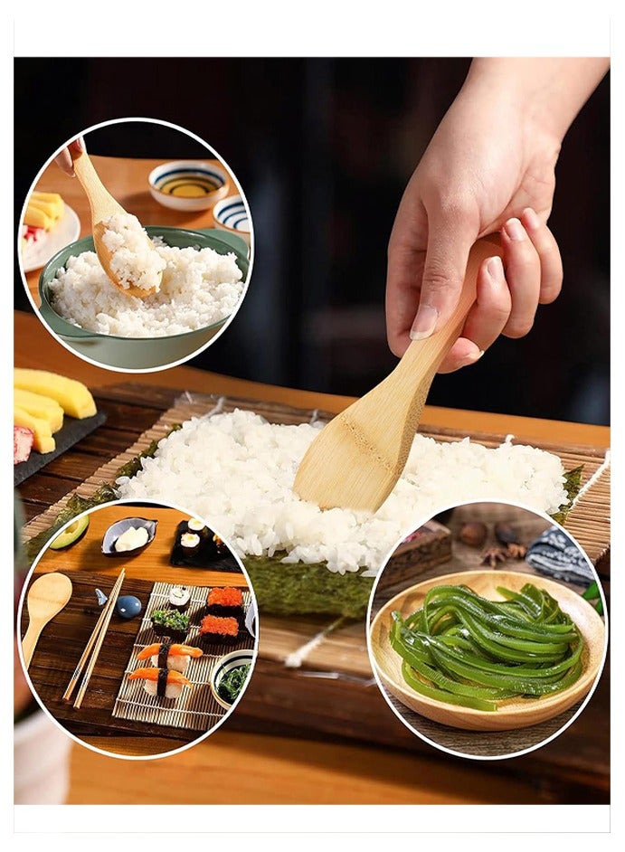Sushi Making Kit, 2 Pcs Bamboo Sushi Rolling Mats & 5 Pairs Chopsticks & 1 Rice Shaker & 2 Pcs Sauce Plates, Sushi Making Tools Set, Sushi Mat Bamboo for Beginners DIY Sushi at Home - Image 4
