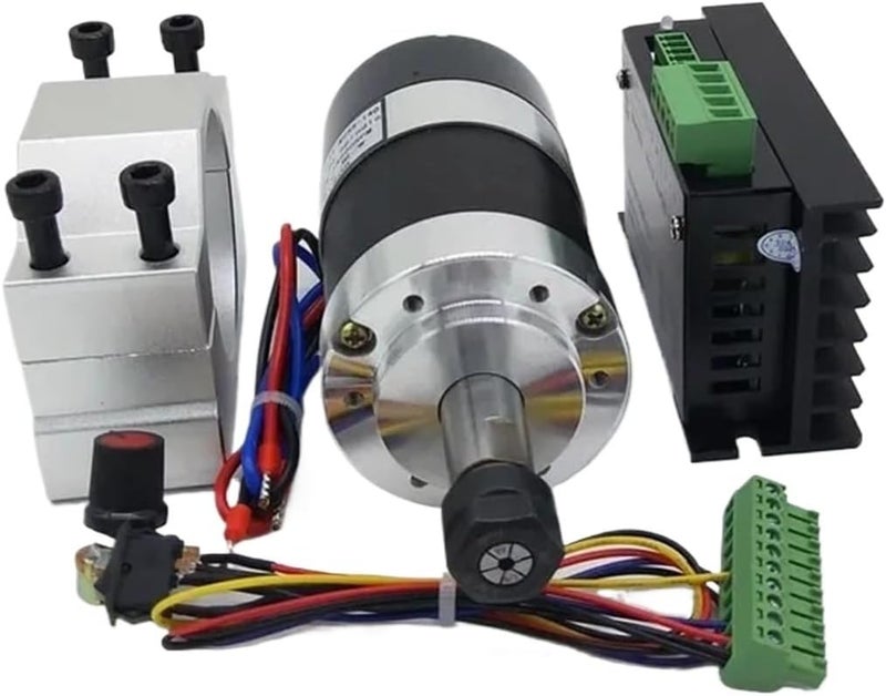 ER11/ER16 كوليت 55 مم PCB 500W / 300W محرك مغزل بدون فرشاة مبرد بالهواء آلة النقش 48V 12000R مزود طاقة سائق + مشبك (مجموعة 300 واط 3، ER11) - Image 1
