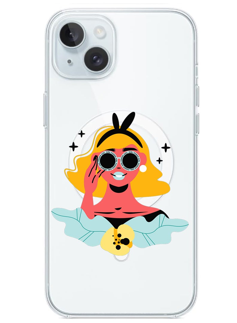 Theodor Magnetic Case for iPhone 15 Plus 6.7-inch Compatible with MagSafe Wireless Charging, Shockproof Phone Bumper Cover Girl power goggles - Image 1