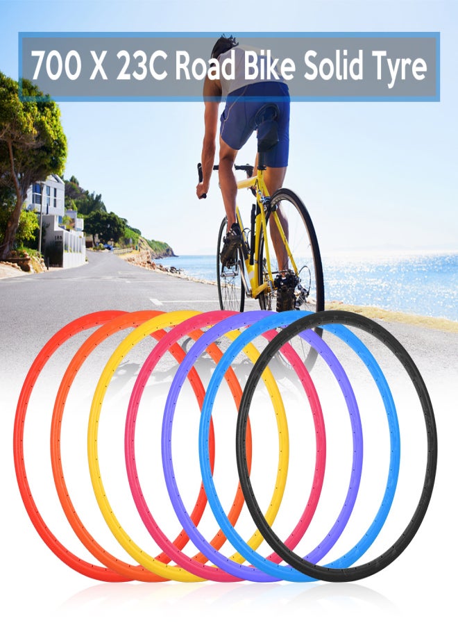 Bike Solid Tire 700x23C Road Bike Bicycle Cycling Riding Tubeless Tyre Wheel - Image 2