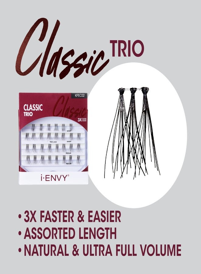 iEnvy i-ENVY by KISS Trio Lash Classic Medium 30 Lashes Natural Style 3X Faster Easier Application - Image 4