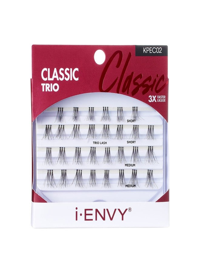 iEnvy i-ENVY by KISS Trio Lash Classic Medium 30 Lashes Natural Style 3X Faster Easier Application - Image 1