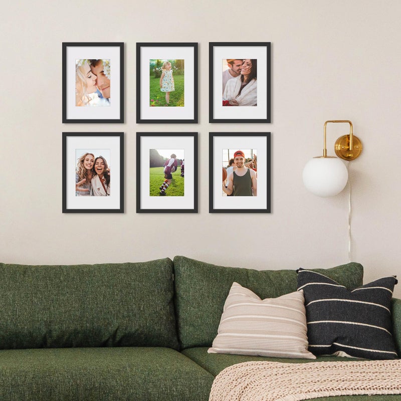أبس سيمبلز upsimples 9x12 صورة إطار عرض الصور 6x8 مع حصيرة أو 9x12 بدون إطارات صور معلقة على الحائط أسود 1 حزمة - Image 2