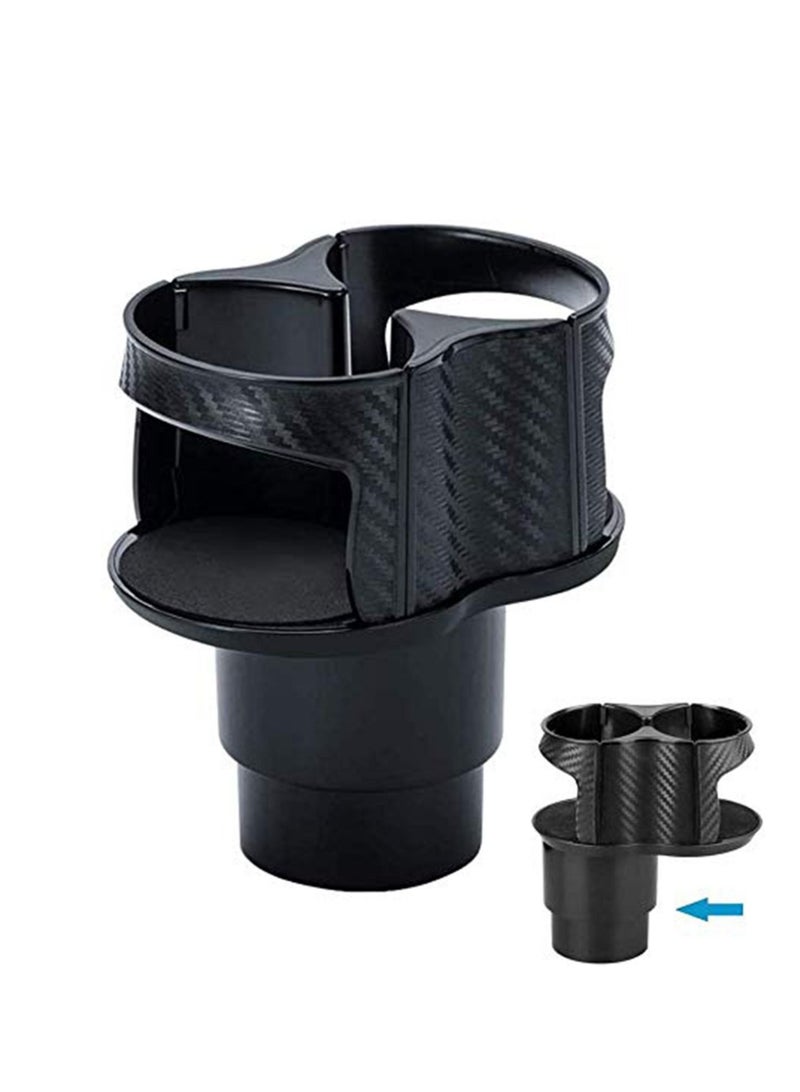 Captaintech Car Cup Holder Expander Car Water Cup Holder Bracket Carbon Fiber Central Control Car Beverage Holder Water Cup 2 in 1 Universal Detachable Bottle Holder with Adjustable Base - Image 1