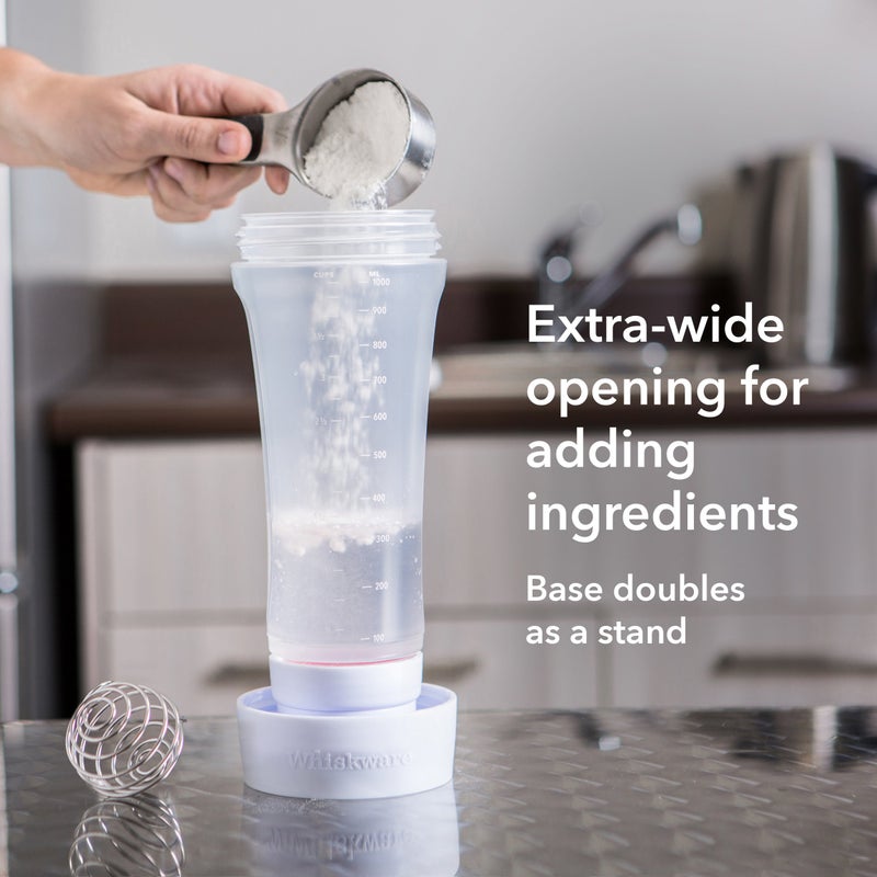 Whiskware Pancake Bottle, Batter Dispenser and Mixer with BlenderBall Wire Whisk, Durable, No-Mess, BPA Free, Dishwasher Safe, Mint - Image 3