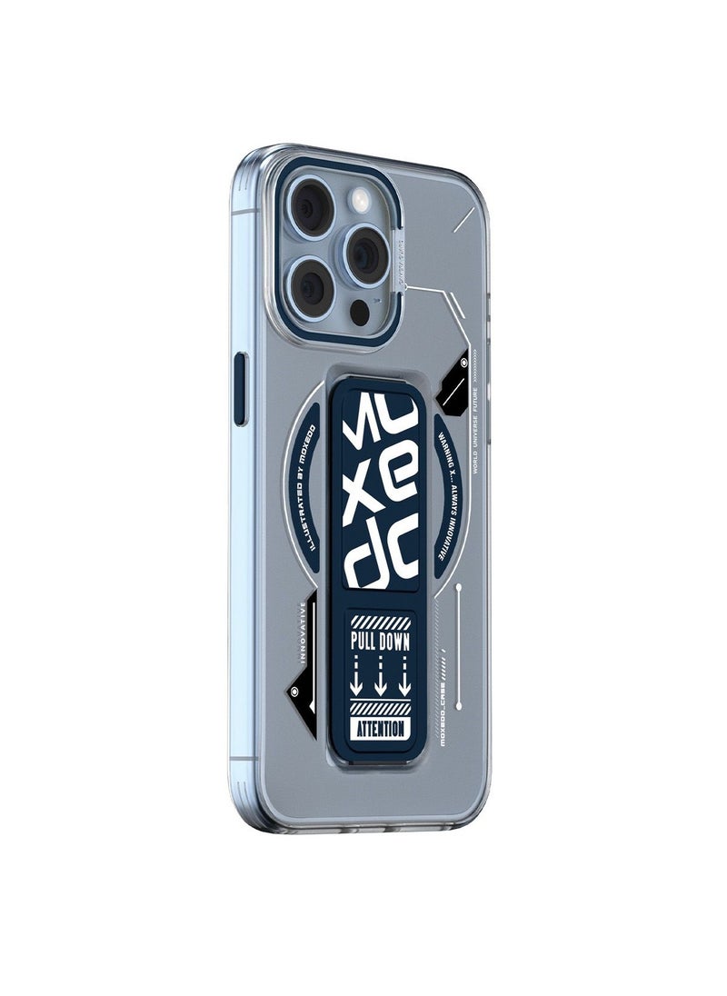 Moxedo Moxedo Magnetic Protective Case Scratch Resistant Drop Protection with Built-in Extendable Grip Stand Compatible for iPhone 13 Pro Max 6.7 inch - Blue  - Image 1