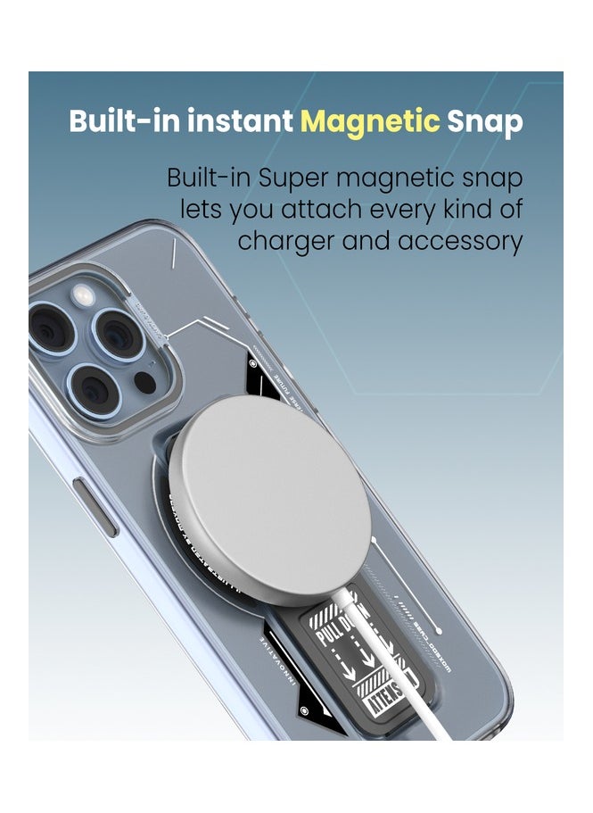 Moxedo Moxedo Magnetic Protective Case Scratch Resistant Drop Protection with Built-in Extendable Grip Stand Compatible for iPhone 13 Pro Max 6.7 inch - Blue  - Image 4