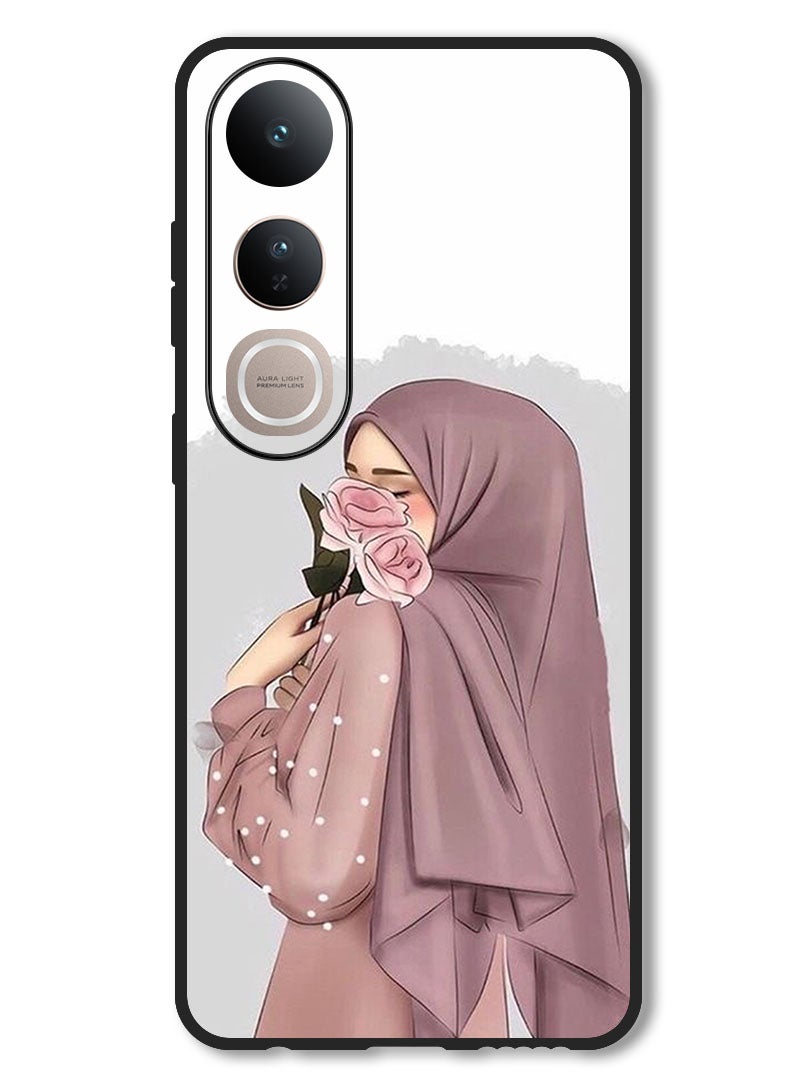 Theodor Case Compatible with Vivo V50 Lite Protection Shockproof Bumper Cover Holding Roses Girl - Image 1