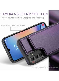 CaseMe Wallet Case for Samsung Galaxy A54, Premium Handmade Durable PU Leather Slim Shockproof Case with [Double Magnetic Clasp] [Card Holder] [Kickstand] [RFID Blocking] (Purple)  - Image 2