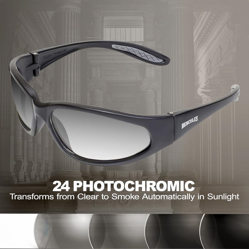 Global Vision Hercules Auto-Darkening Photochromic Sunglasses for Men - Clear to Smoke Transitional Lenses - Image 2