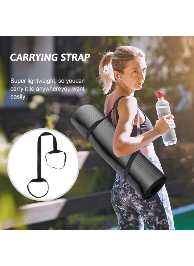 SportQ SportQ 10mm Thick Non-Slip Yoga Mat with Attached Strap, Latest Quality Practice, Pilates, Yoga and Many Other Home Exercises  - Image 2