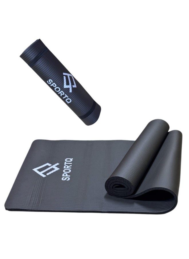 SportQ SportQ 10mm Thick Non-Slip Yoga Mat with Attached Strap, Latest Quality Practice, Pilates, Yoga and Many Other Home Exercises  - Image 1