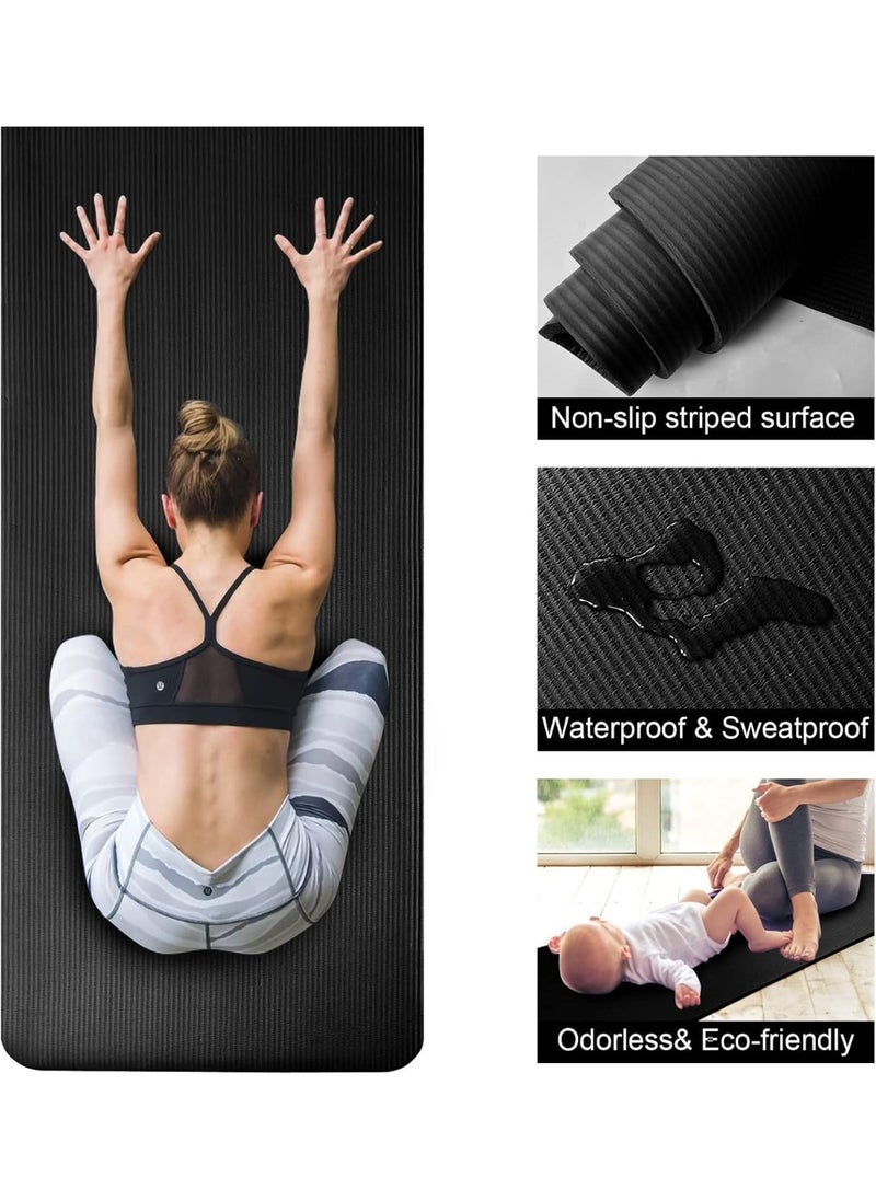 SportQ SportQ 10mm Thick Non-Slip Yoga Mat with Attached Strap, Latest Quality Practice, Pilates, Yoga and Many Other Home Exercises  - Image 4