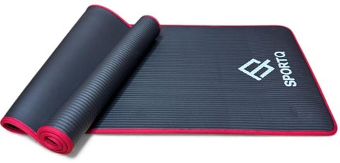 سجادة لتمارين اليوجا غير قابلة للانزلاق بسمك 10 ملم من سبورت كيو، مثالية للتدريبات عالية الكثافة والبيلاتس واليوجا والعديد من التمارين المنزلية الأخرى