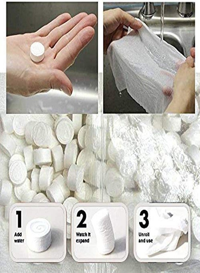 YTM 100 Pcs Disposable Coin Towels || Compressed Cotton Tissue That Expand With Water || Pack Of 100 Disposable Coin Towels || Wet Wipes Napkin - Image 4