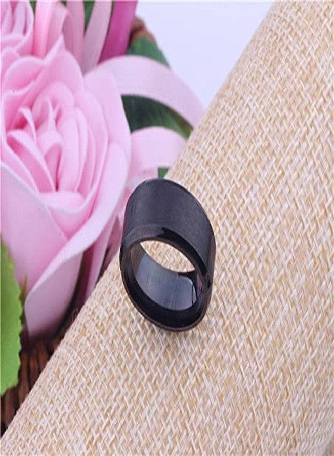 VIEN Rings for Men Trendy 316L Stainless Steel Black Band Ring for Men and Boys (21) - Image 2
