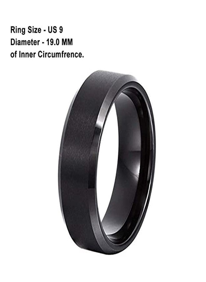 VIEN Rings for Men Trendy 316L Stainless Steel Black Band Ring for Men and Boys (21) - Image 5