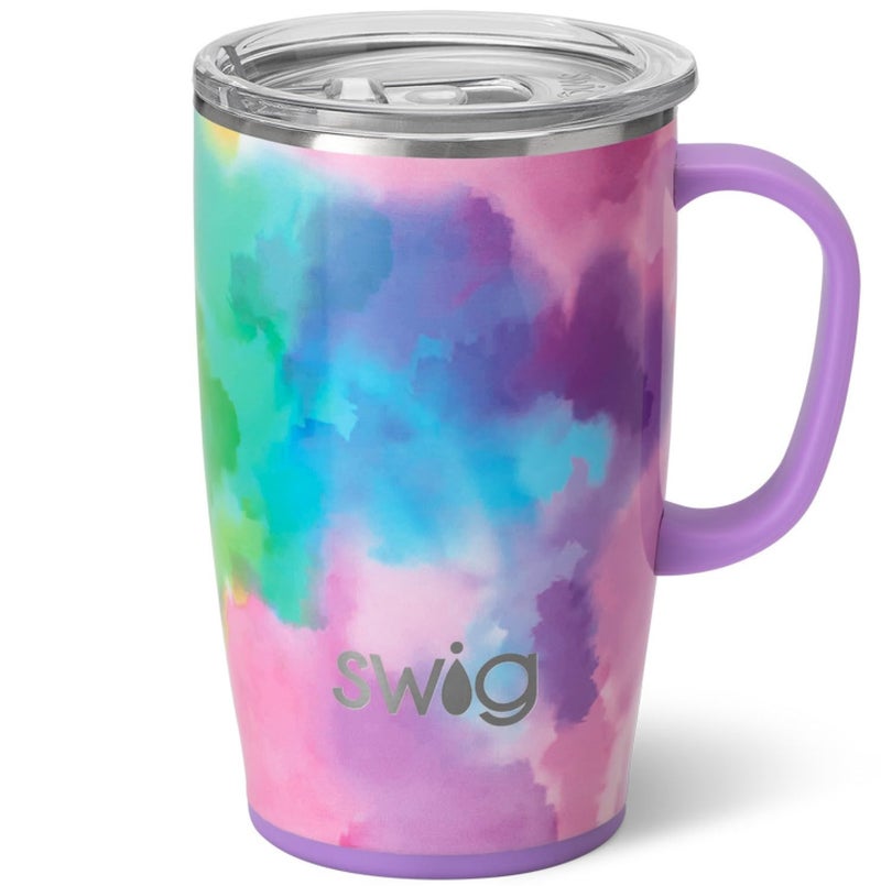 Swig Life Swig Life 18oz Travel Mug  Insulated Tumbler with Handle and Lid  Travel Coffee Mug  Cup Holder Friendly Travel Mug  Stainless Steel 18 oz Tumbler  Reusable Insulated Tumbler with Lid (Cloud Nine)  - Image 1