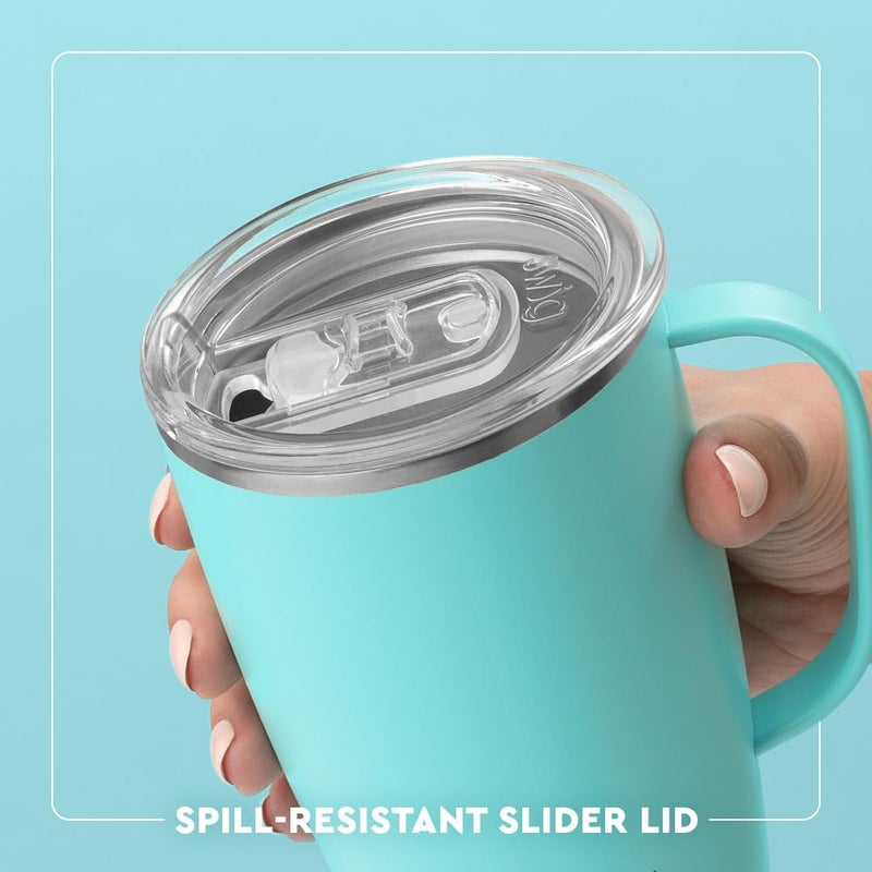 Swig Life Swig Life 18oz Travel Mug  Insulated Tumbler with Handle and Lid  Travel Coffee Mug  Cup Holder Friendly Travel Mug  Stainless Steel 18 oz Tumbler  Reusable Insulated Tumbler with Lid (Cloud Nine)  - Image 4
