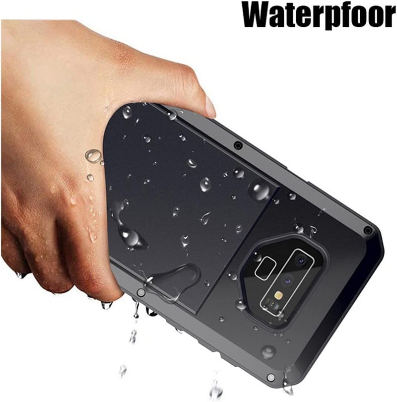 Waterproof Phone caseWaterproof Armor Metal Aluminum Phone Case Shockproof Dustproof Cover Fit for Samsung Galaxy Note9(Color:White) (Silver) - Image 2