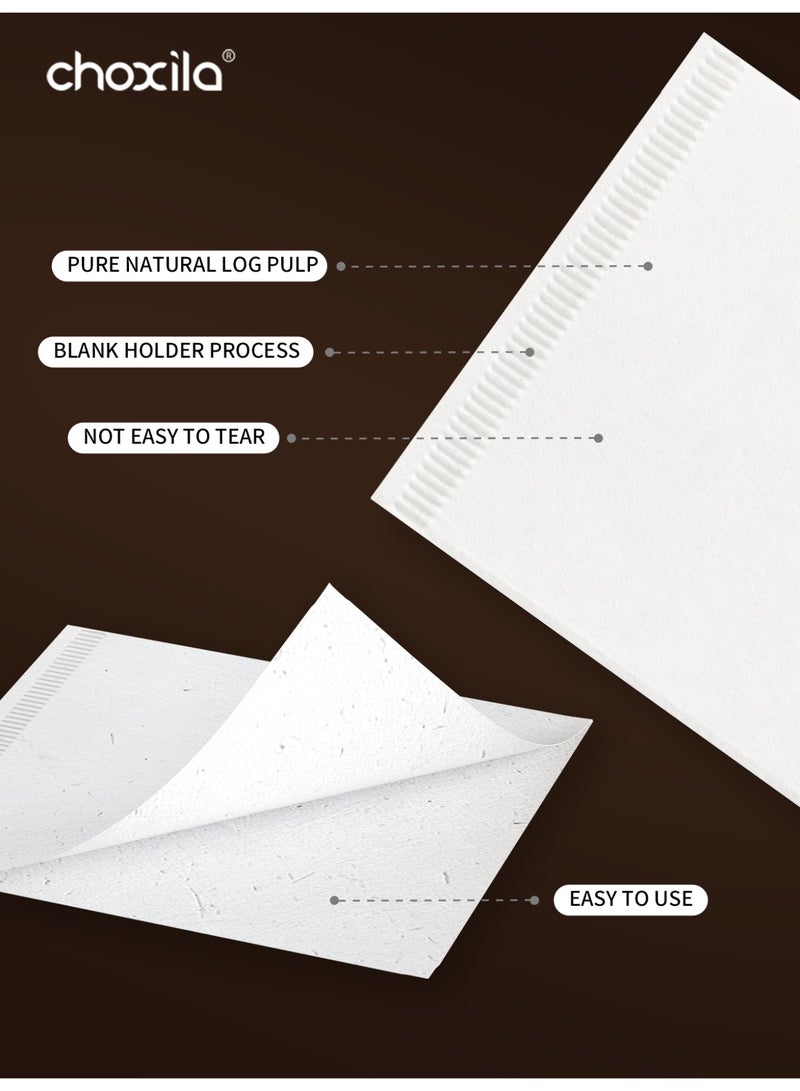 choxila 100pcs White Square V60 Coffee Filters, Disposable Filter Paper for Pour Over and Drip Coffee Maker, Coffee   Accessories for Home, Office, Afternoon Tea, Coffee Shops - Image 3