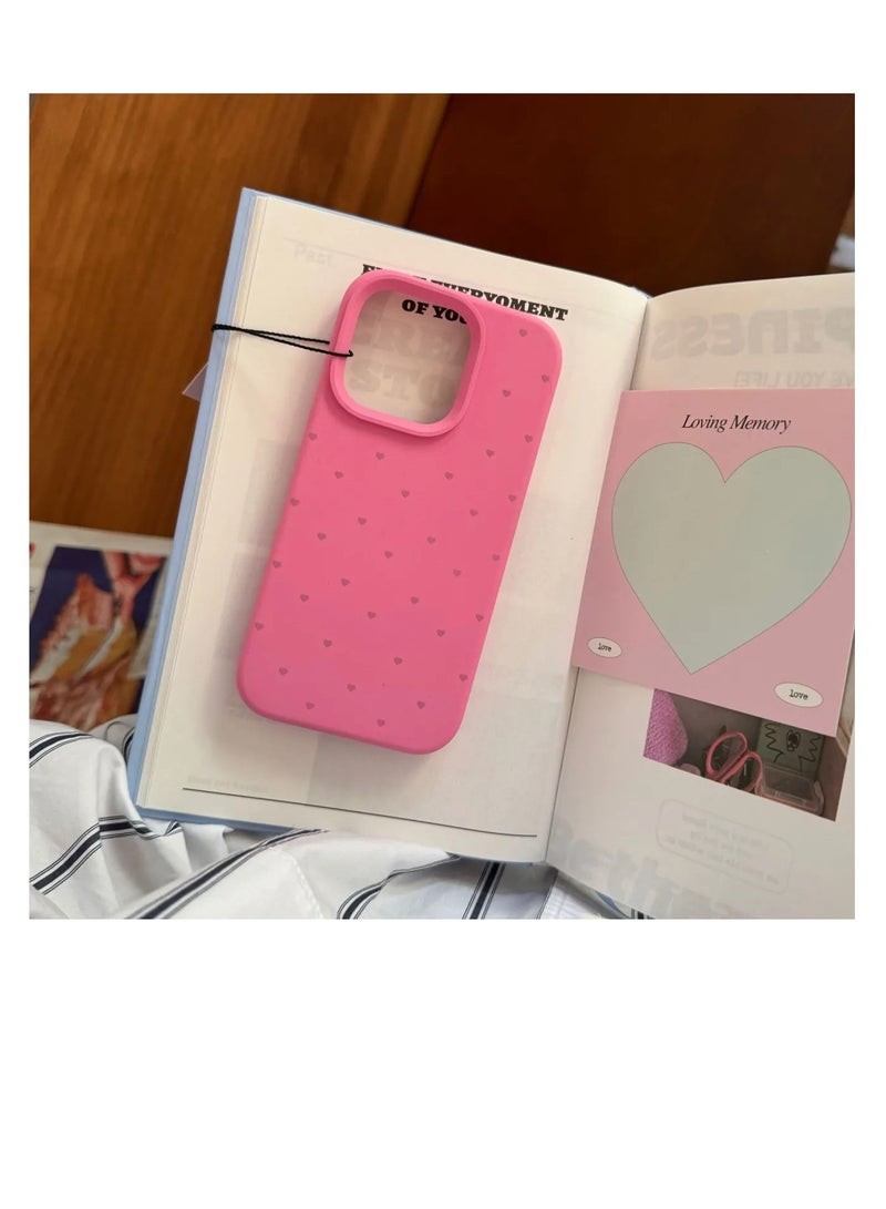 NIBEMINENT Love Waves Protective TPU Case Cover For iPhone 16 Pro Max, Pink