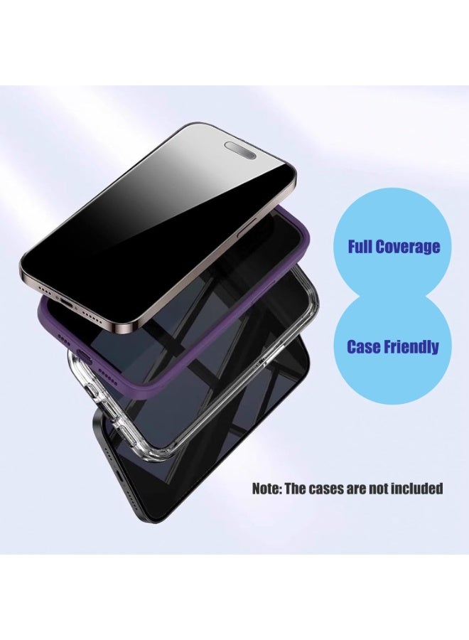 Muzz 4 Way 360° Privacy Glass Screen Protector for iPhone 14 Pro Max, Horizontal and Vertical Anti Spy Tempered Glass Screen Film for Apple iPhone 14 Pro Max (iPhone 14 Pro Max) - Image 4