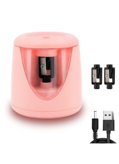 Electric Pencil sharpeners for Kids, Small Battery Operated Pencil Sharpener for Colored No.2 HB Pencils 6 to 8mm, USB Powerd Pencil sharpeners for Artist Classroom School Work Office of Pink