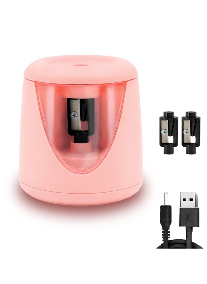 Generic - Electric Pencil sharpeners for Kids, Small Battery Operated Pencil Sharpener for Colored No.2 HB Pencils 6 to 8mm, USB Powerd Pencil sharpeners for Artist Classroom School Work Office of Pink - Image 1