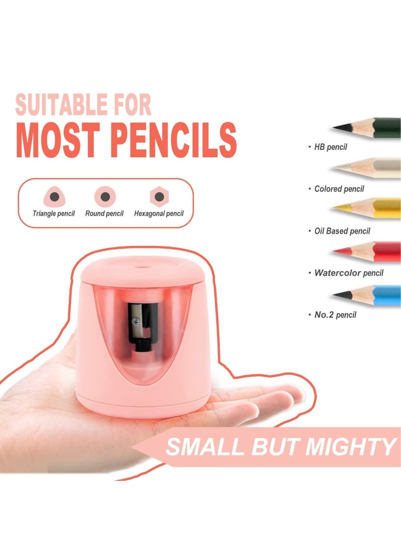 Generic - Electric Pencil sharpeners for Kids, Small Battery Operated Pencil Sharpener for Colored No.2 HB Pencils 6 to 8mm, USB Powerd Pencil sharpeners for Artist Classroom School Work Office of Pink - Image 1