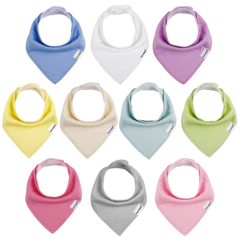 egmao baby Baby Bandana Drool Bibs for Girls,Super Absorbent Triangle Baby Bibs for Drooling and Teething,100% Cotton Soft for Infant,Newborn 10Pack - Image 1