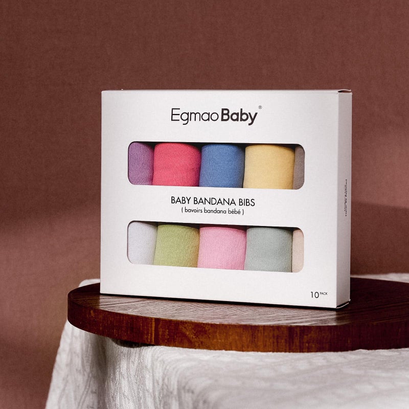 egmao baby Baby Bandana Drool Bibs for Girls,Super Absorbent Triangle Baby Bibs for Drooling and Teething,100% Cotton Soft for Infant,Newborn 10Pack - Image 2