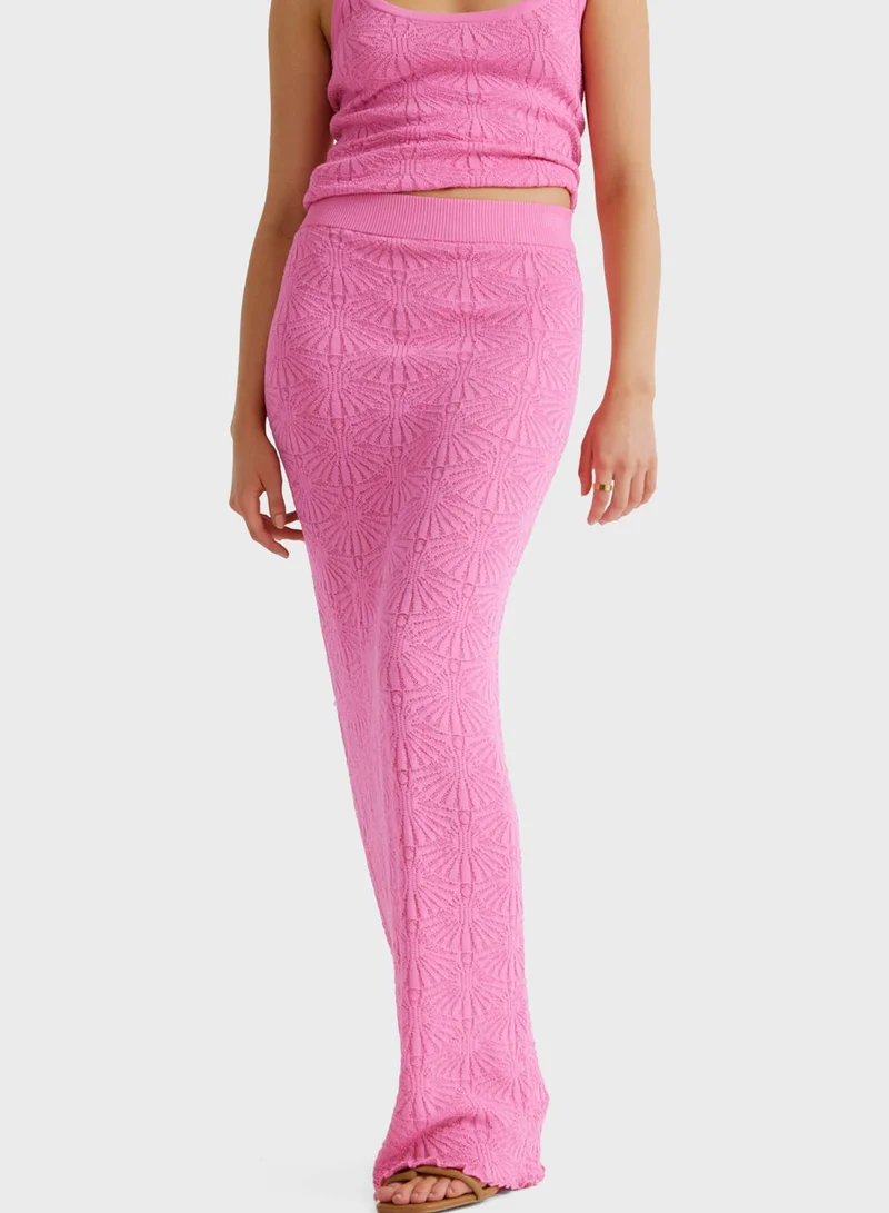 SNDYS Patterened Maxi Skirt